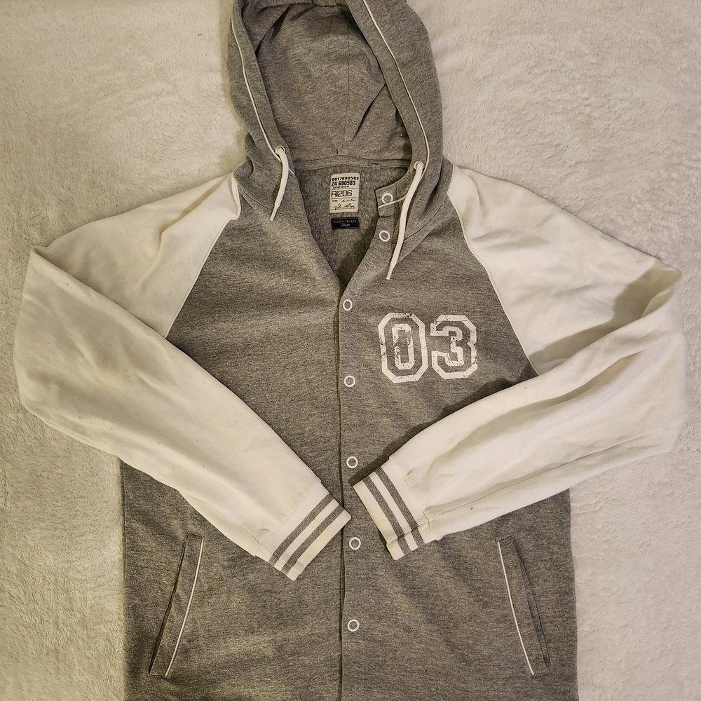 River Island Gray Button-Up Jacket